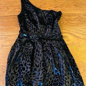 BeBop Black Leopard Print Fit n Flare  Dress